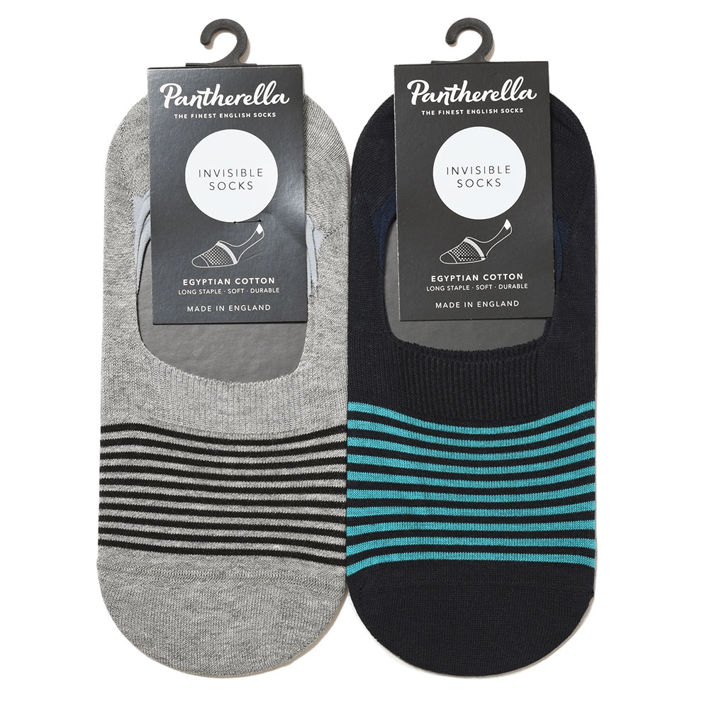 Pantherella(パンセレラ)<br>SIENNA コットン ナイロン ライクラ ボーダー インビジブル ソックス 38031001040