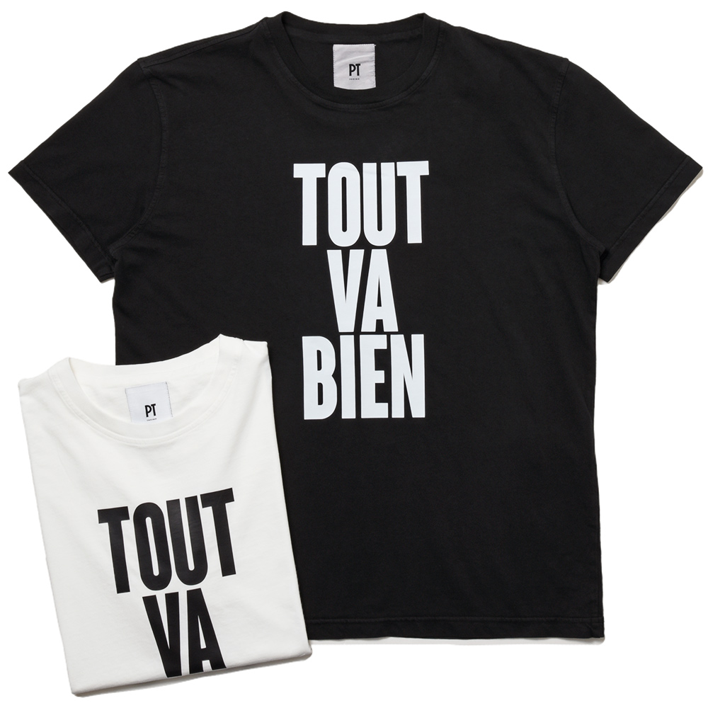 PT TORINO(ピーティー トリノ)<br>コットン ジャージー 半袖 ロゴプリント クルーネック カットソー 32132001081