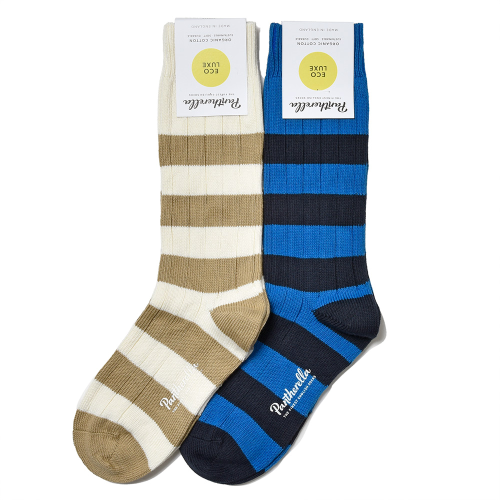 Pantherella(パンセレラ)<br>SELSEY オーガニックコットン ナイロン ライクラ ラグビーストライプ リブ ソックス 38032004040