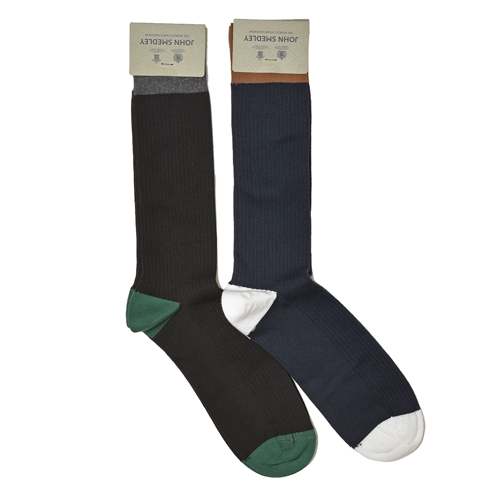 JOHN SMEDLEY(ジョンスメドレー)<br>BARDELL シーアイランドコットン ナイロン リブ ソックス 38031001030