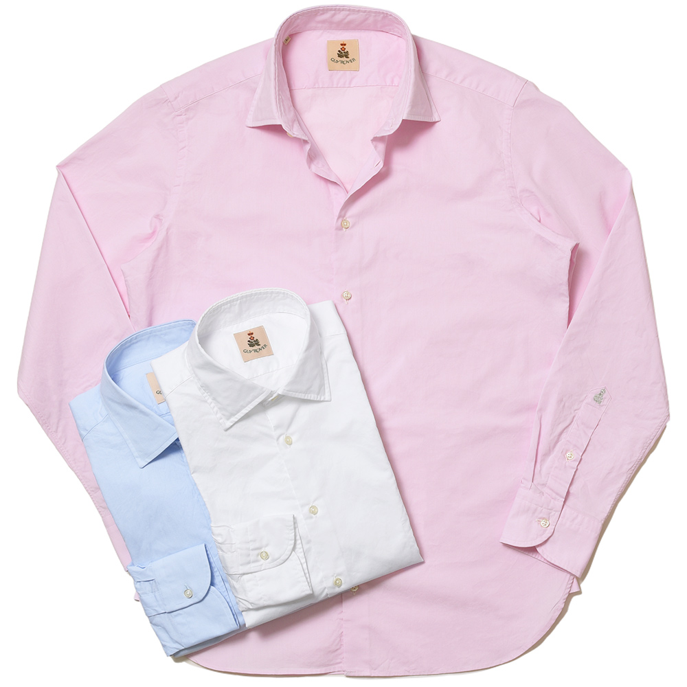 GUY ROVER(ギローバー)<br>コットン ピンオックス ウォッシュド レギュラーカラーシャツ 31041009027