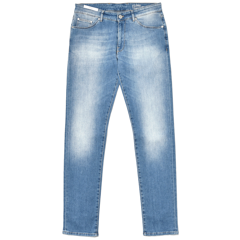 PT TORINO DENIM(ピーティートリノデニム)<br>コットン ポリエステル ストレッチ ウォッシュド デニムパンツ SWING/SUPERSLIM FIT/CA43 33041036081