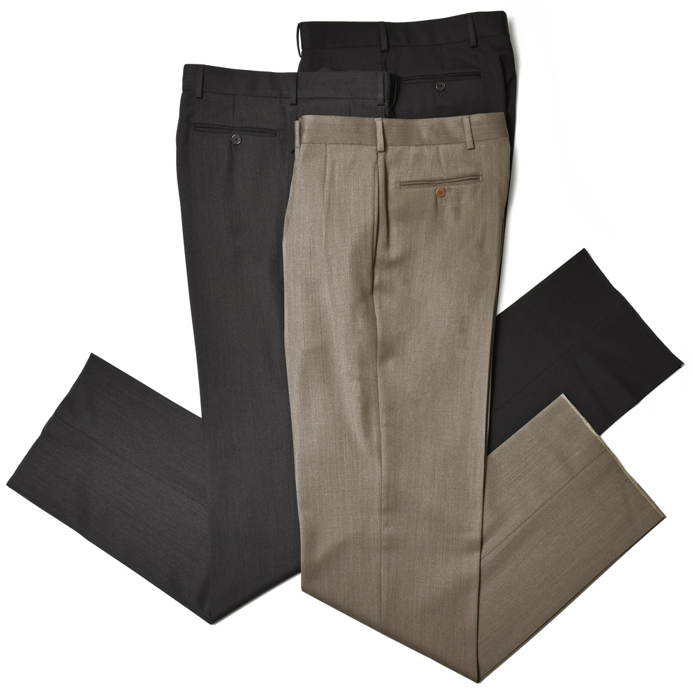 BERNARD ZINS(ベルナール ザンス)<br>H8 VOYAGE ポリエステル ウール ストレッチ サキソニー 2インプリーツ ワイドパンツ 33042001082