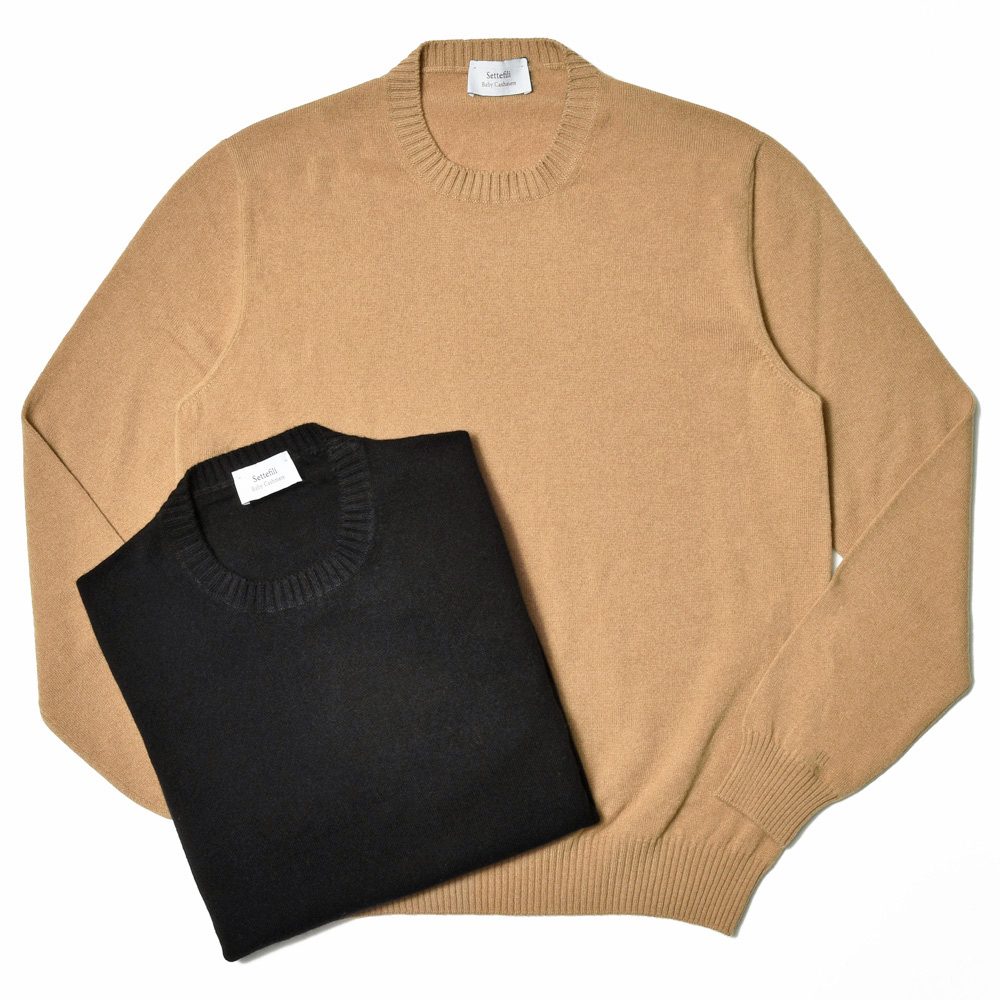 Settefili Cashmere(セッテフィーリ カシミア)<br>ベビーカシミヤ ミドルゲージ クルーネック ニット 36042000142