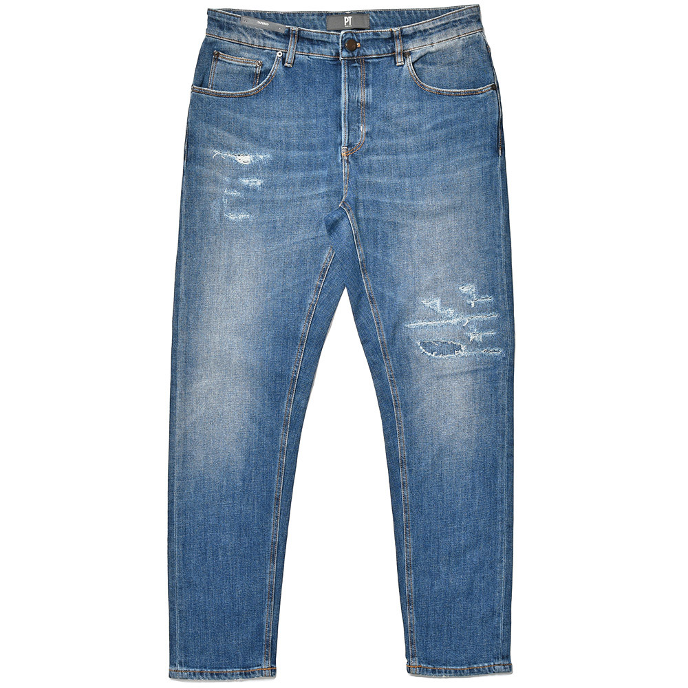 PT TORINO DENIM(ピーティートリノデニム)<br>コットン ストレッチ ダメージ&リペア デニムパンツ REGGAE/TAPERED FIT/TX1610 33042036081