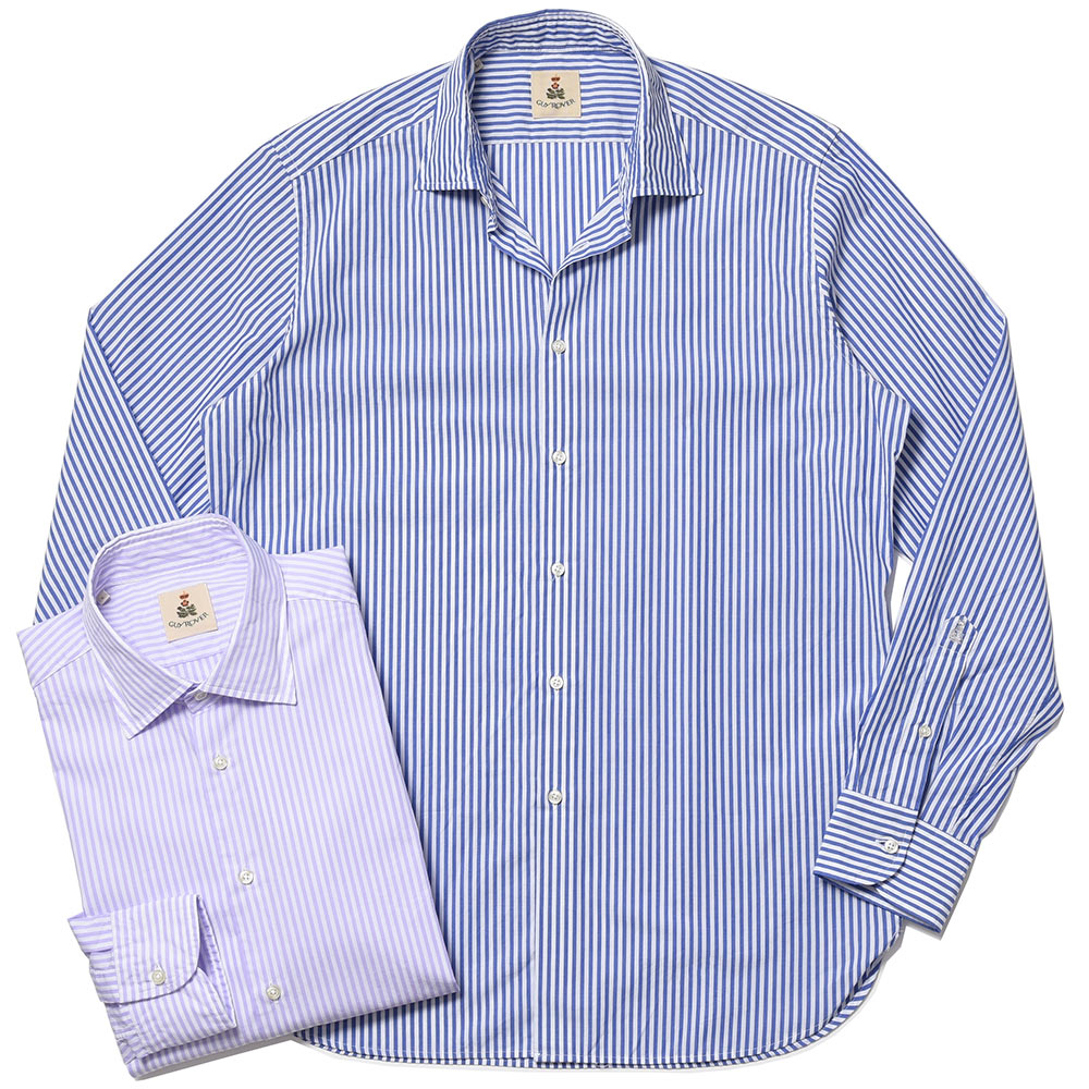 GUY ROVER(ギローバー)<br>コットン ストライプ レギュラーカラーシャツ 31042011027
