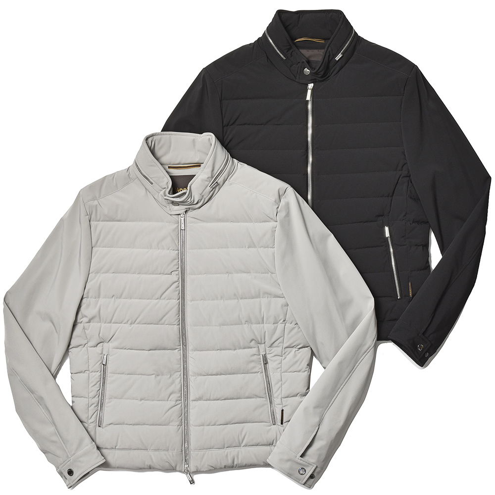 MooRER(ムーレー)<br>FILIPPO-KN フィリッポ ナイロン ストレッチ 撥水 ライダース型 ダウンジャケット 34042001052