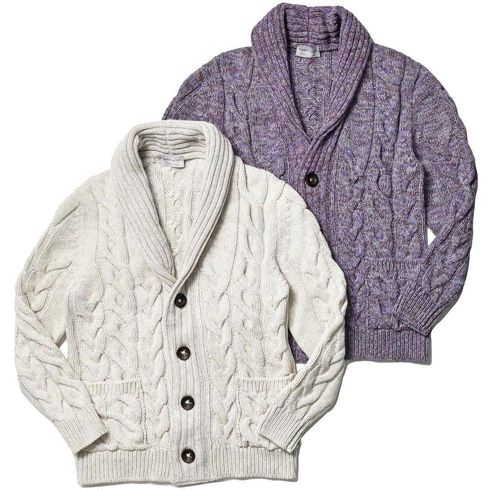 Settefili Cashmere(セッテフィーリ カシミア)<br>カシミヤ ケーブル ショールカラー ニットカーディガン 36042003142