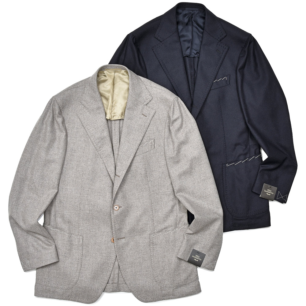 TITO ALLEGRETTO(ティト アレグレット)<br>ヴァージンウール カシミヤ ホップサック シングル3Bジャケット 37042002142