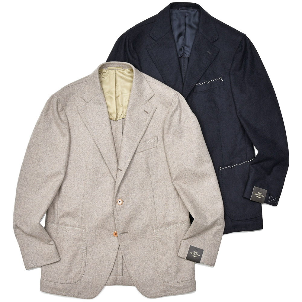 TITO ALLEGRETTO(ティト アレグレット)<br>ウール カシミヤ ライトフランネル シングル3Bジャケット 37042003142