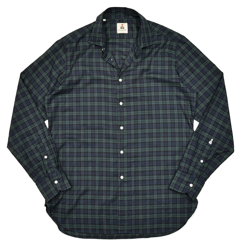 GUY ROVER(ギローバー)<br>コットン ツイル ブラックウォッチ レギュラーカラーシャツ 31042016027