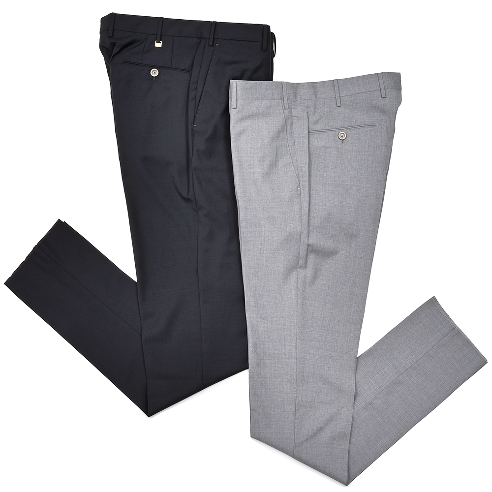 PT TORINO(ピーティー トリノ)<br>ヴァージンウール Super140'S トロピカル ジャパンエクスクルーシブ ノープリーツ ドレスパンツ EVO FIT/AN48 33051001081