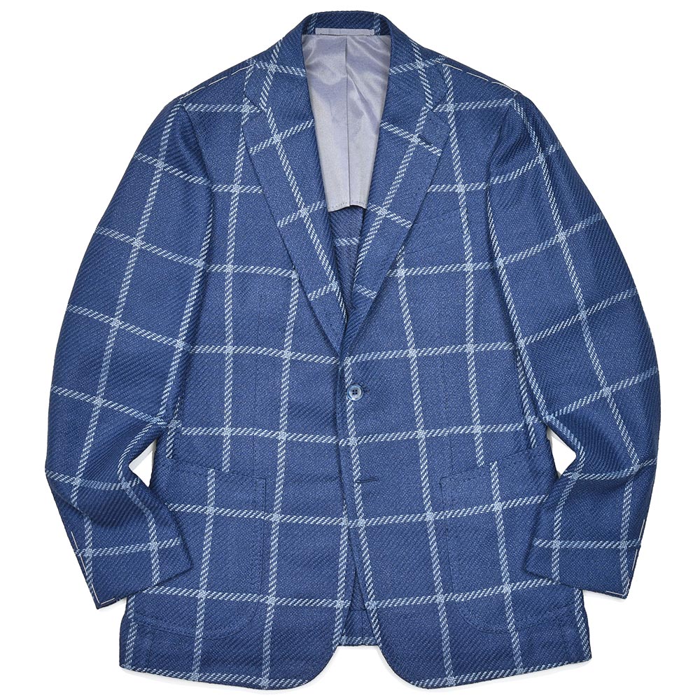 STILE LATINO(スティレ ラティーノ)<br>VINCENZO シルクリネンコットン ウインドウペーン シングル3Bジャケット 37051001025