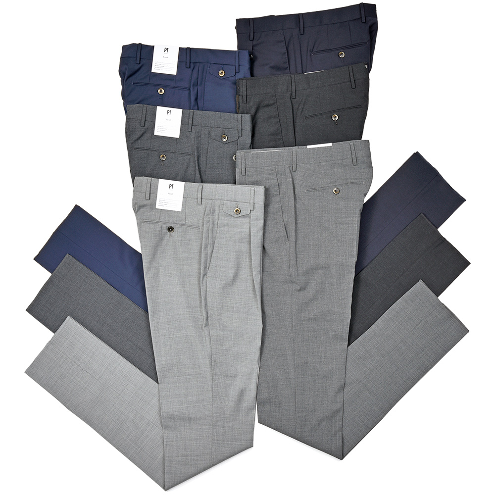 PT TORINO(ピーティートリノ)<br>Travel ウォッシャブルテクノウール ストレッチ トロピカル 1プリーツ ドレスパンツ GENTLEMAN FIT/PO35 33051003081