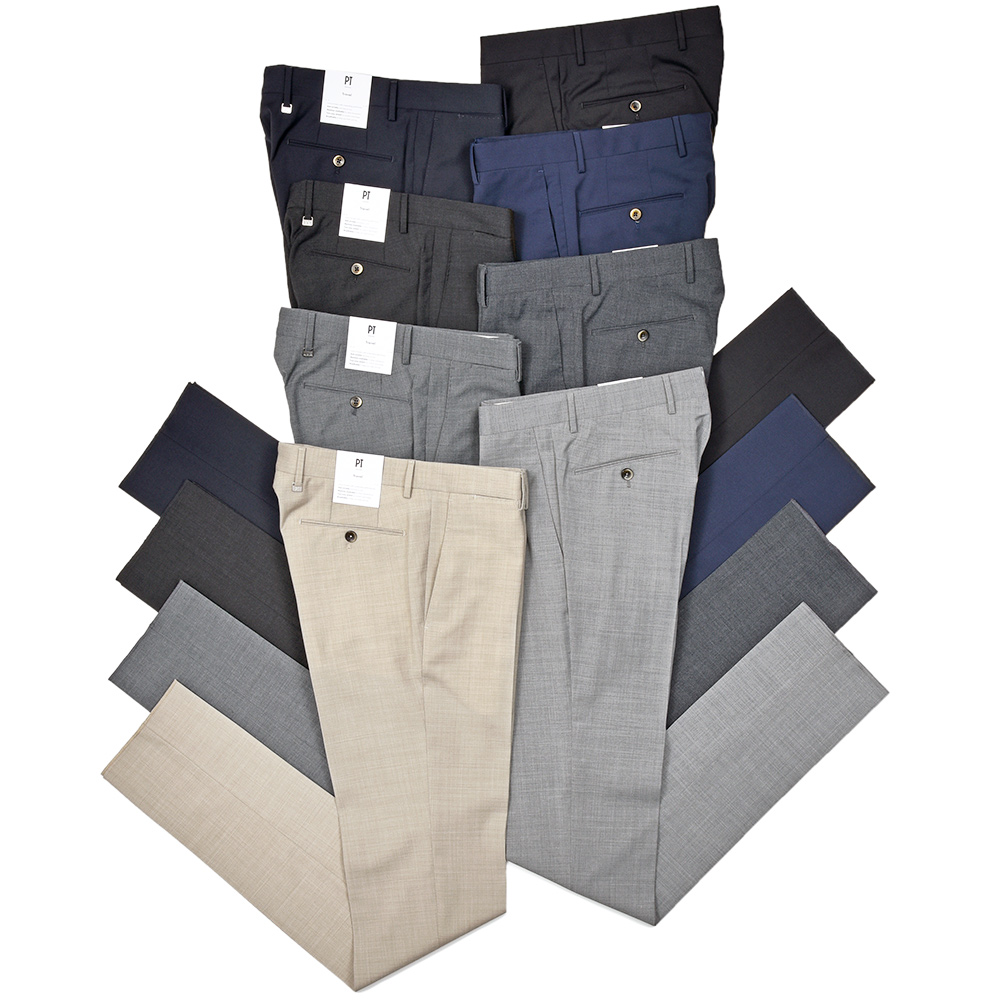 PT TORINO(ピーティートリノ)<br>Travel ウォッシャブルテクノウール ストレッチ トロピカル ノープリーツ パンツ SUPERSLIM FIT/PO35 33051004081