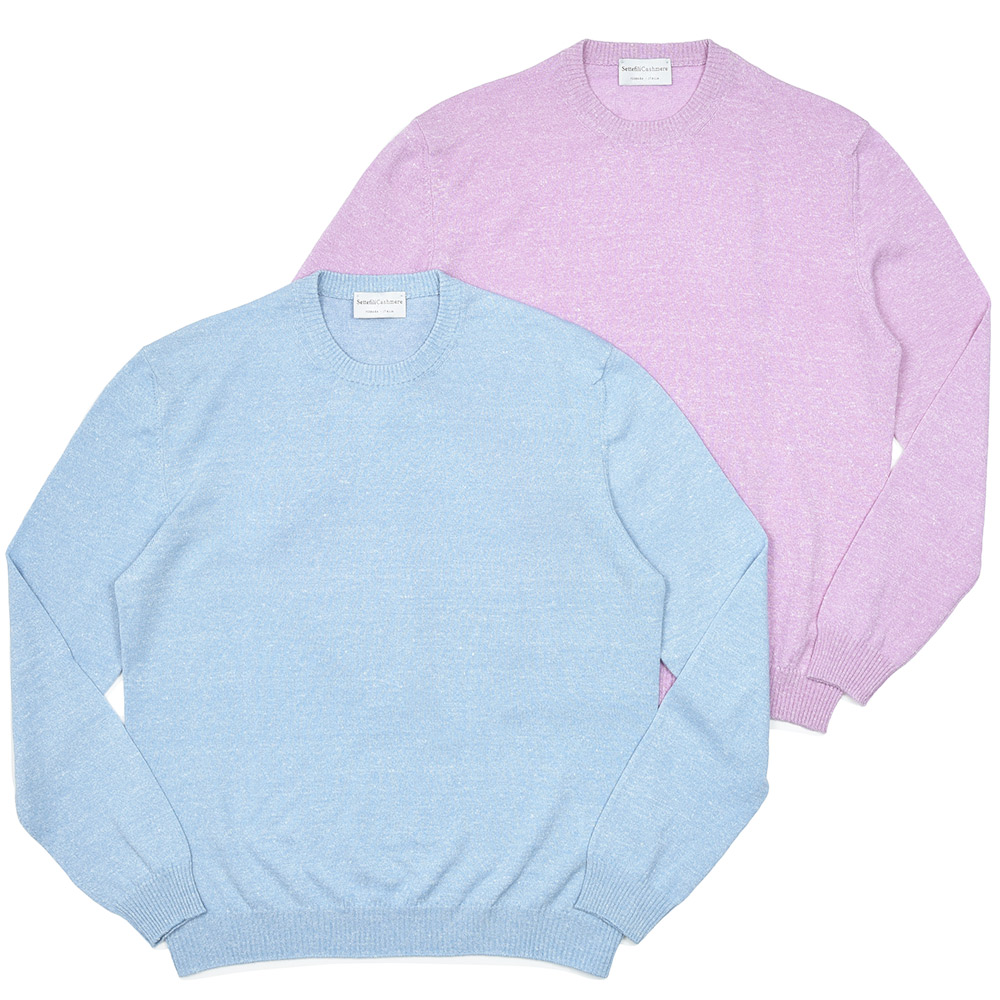 Settefili Cashmere(セッテフィーリ カシミア)<br>カシミヤ リネン ミドルゲージ クルーネックニット 36051001142