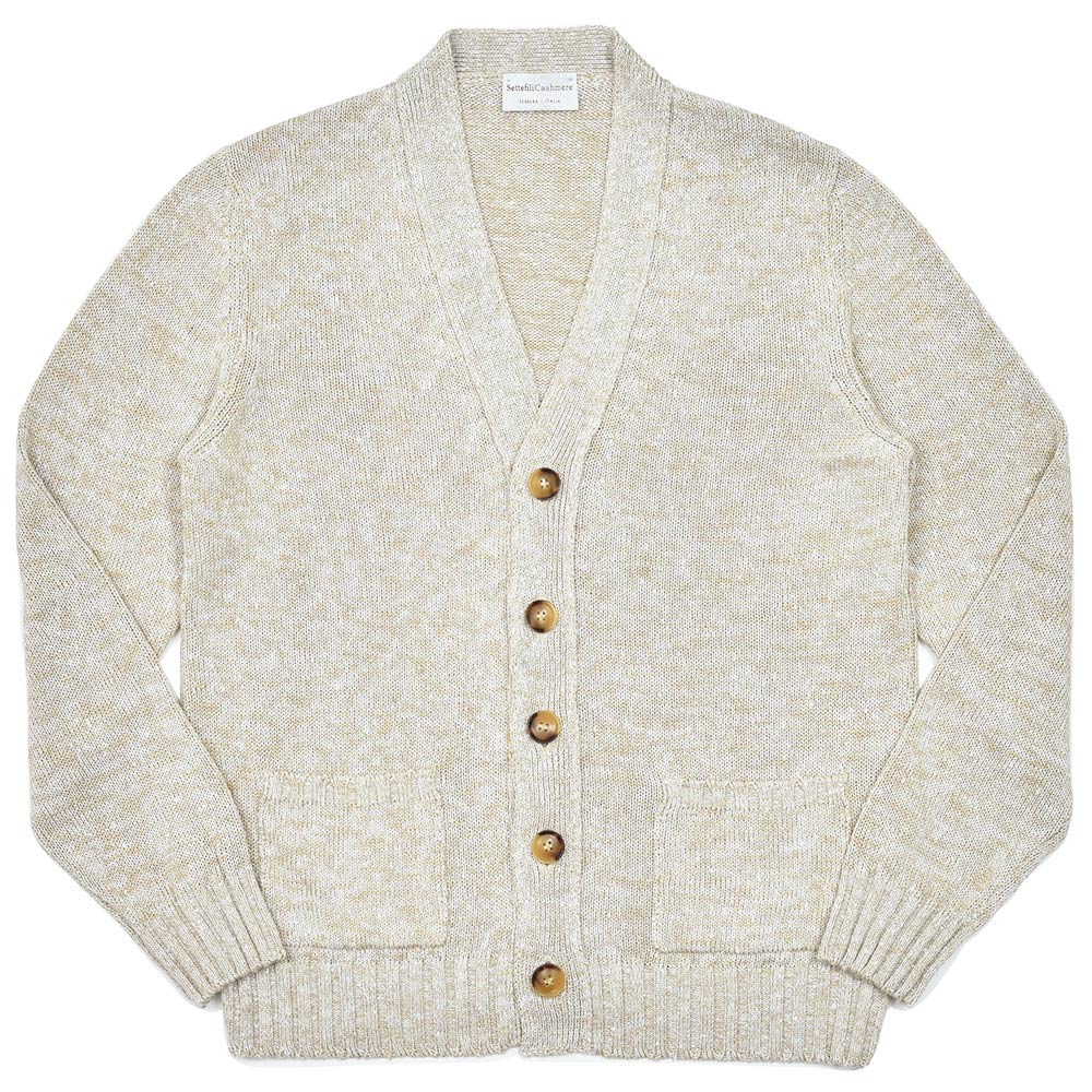 Settefili Cashmere(セッテフィーリ カシミア)<br>リネンコットンレーヨンナイロン メランジ ミドルゲージ ニットカーディガン 36051002142