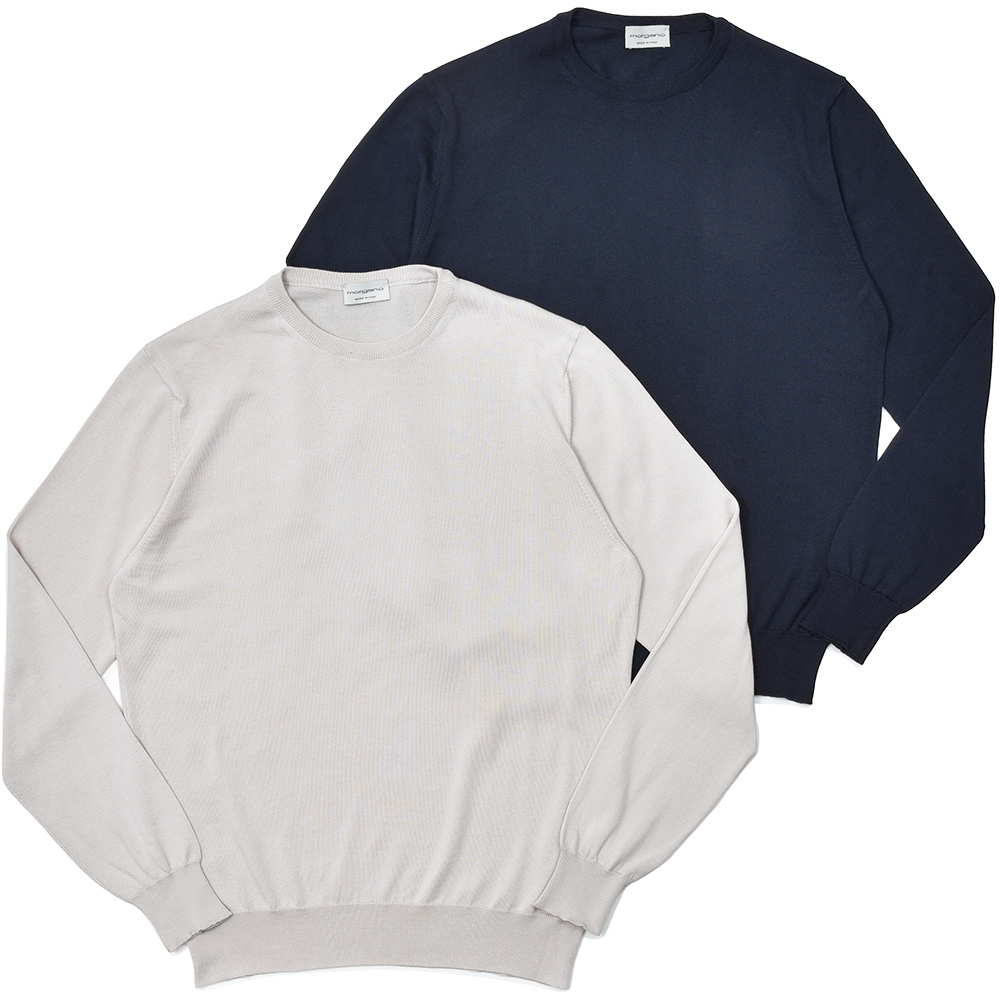 morgano(モルガーノ)<br>コットン 12ゲージ クルーネックニット 36051000085