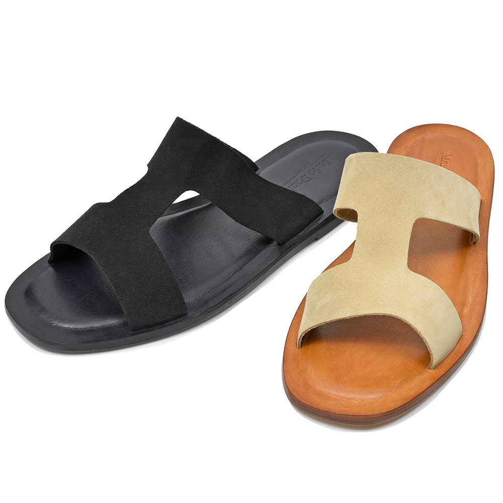 Mario Doni(マリオドーニ)<br>COLONNATA カーフスエード オールハンドメイド Hストラップ レザーサンダル 35151000172