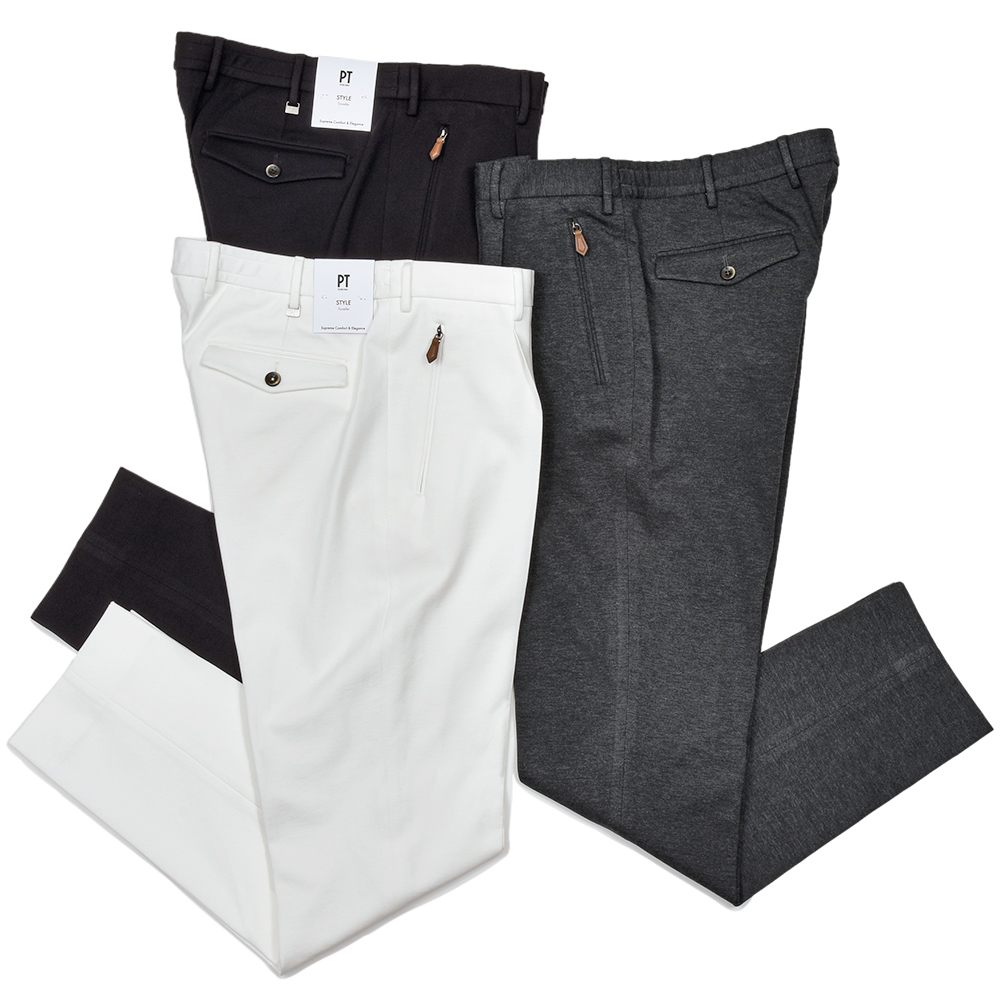 PT TORINO(ピーティー トリノ)<br>NEW BERLIN ストレッチテックジャージー 永久クリース 1プリーツパンツ SOFT FIT/VD01 33052009081