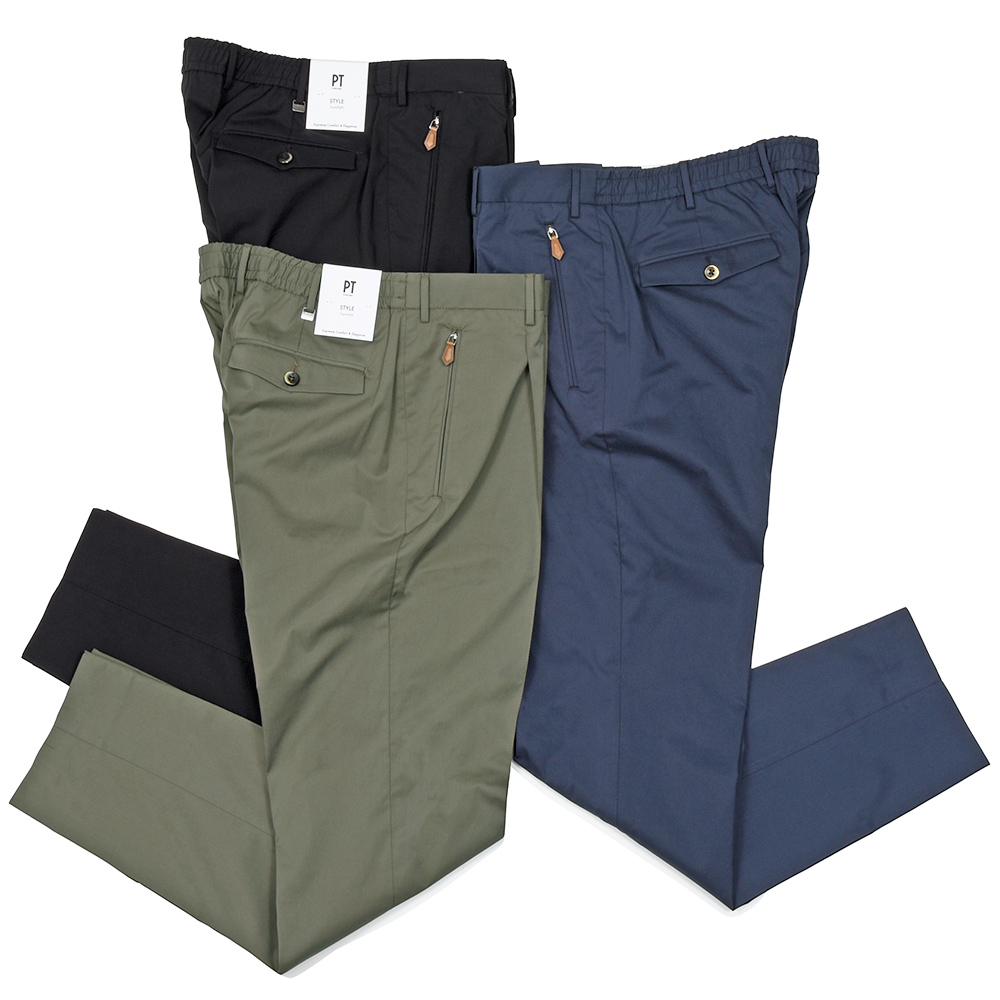 PT TORINO(ピーティー トリノ)<br>NEW BERLIN スーパーライトテクノポプリン ストレッチ 永久クリース 1プリーツパンツ SOFT FIT/VD05 33061002081