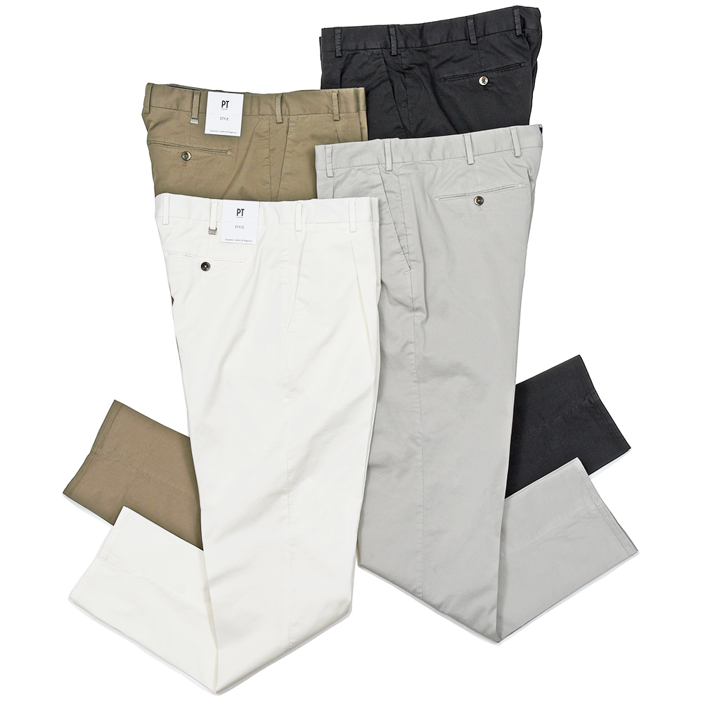 PT TORINO(ピーティートリノ)<br>コットンストレッチ ギャバジン 1プリーツパンツ UNION FIT/PU42 33061010081