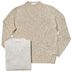 Settefili Cashmere(セッテフィーリ カシミア)リネン コットン メランジ ミドルゲージ クルーネック ニット