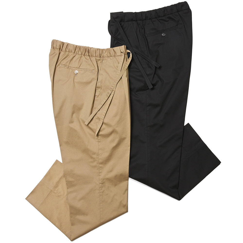 BORELIO(ボレリオ)<br>DELVAUX コットン ストレッチ ツイル 1プリーツ シャーリングパンツ 33021000172