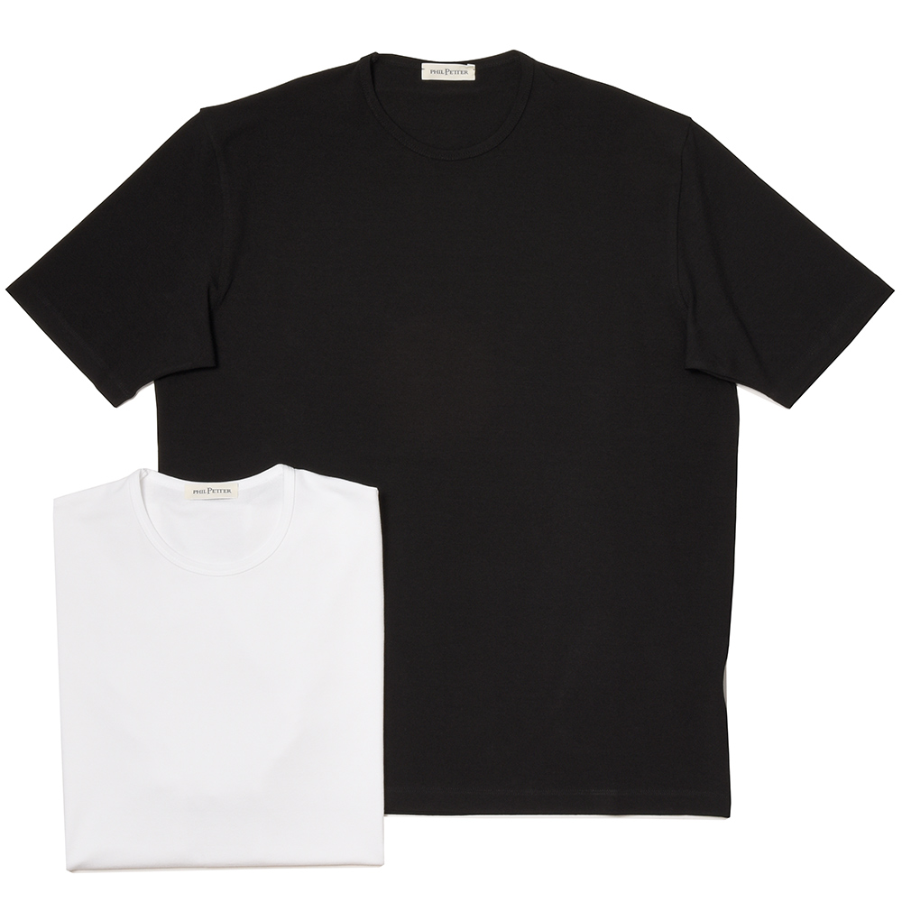 PHIL PETTER(フィル ペター)<br>レーヨン ストレッチ ドライタッチ 半袖 クルーネック カットソー 32121000172