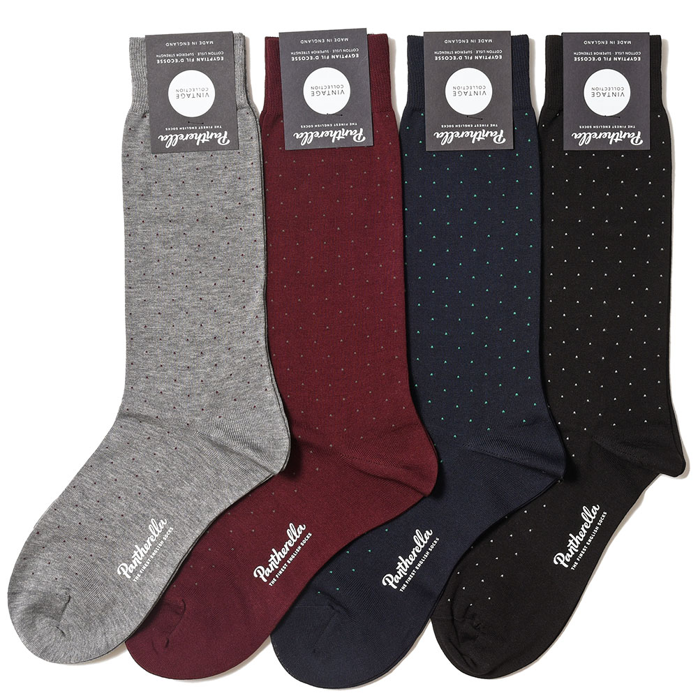 Pantherella(パンセレラ)<br>GADSBURY コットン ナイロン ピンドット ソックス 38031005040