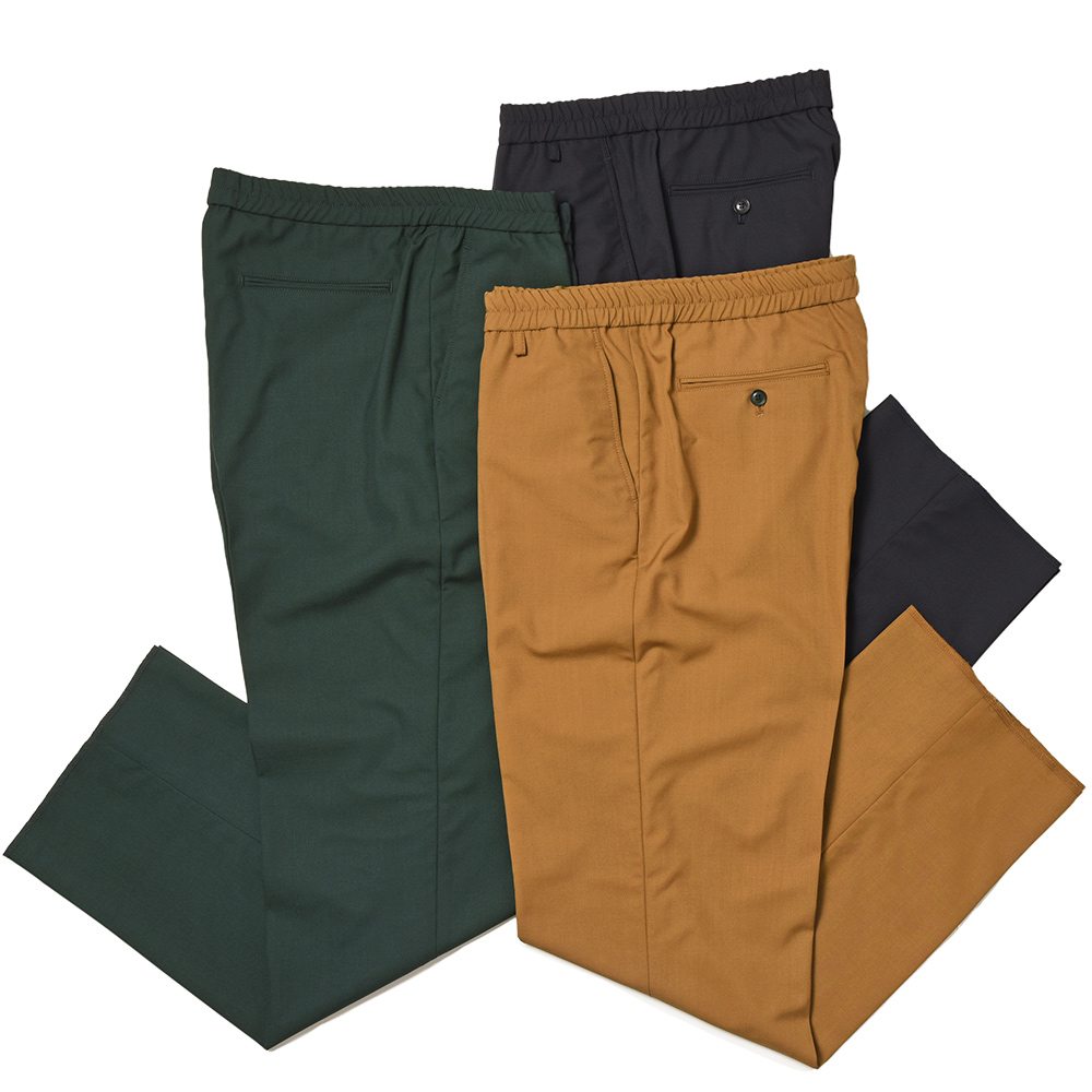 EGRETIQUE(イグレティーク)<br>Wide ウール ポプリン インドローコード シャーリング ワイドパンツ 33031001197