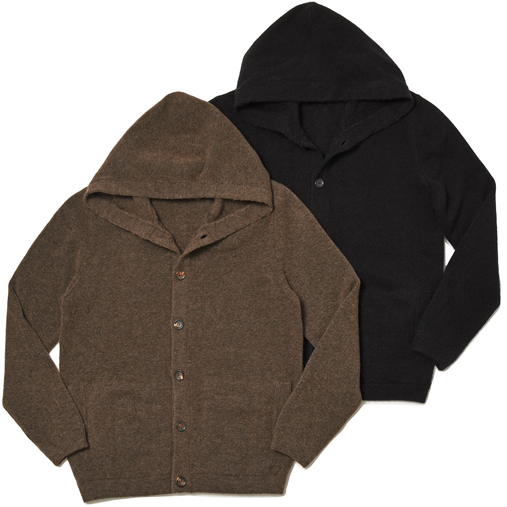 STILE LATINO(スティレ ラティーノ)<br>ナイロン ヴァージンウール ヤク ストレッチ ローゲージ フーディー ニットカーディガン 36026002025