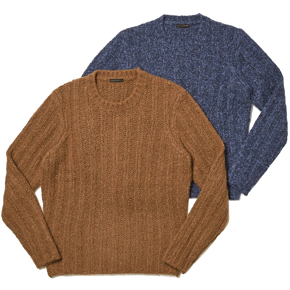 STILE LATINO(スティレ ラティーノ)<br>カシミヤ シルク リブ ローゲージ クルーネック ニット 36026001025