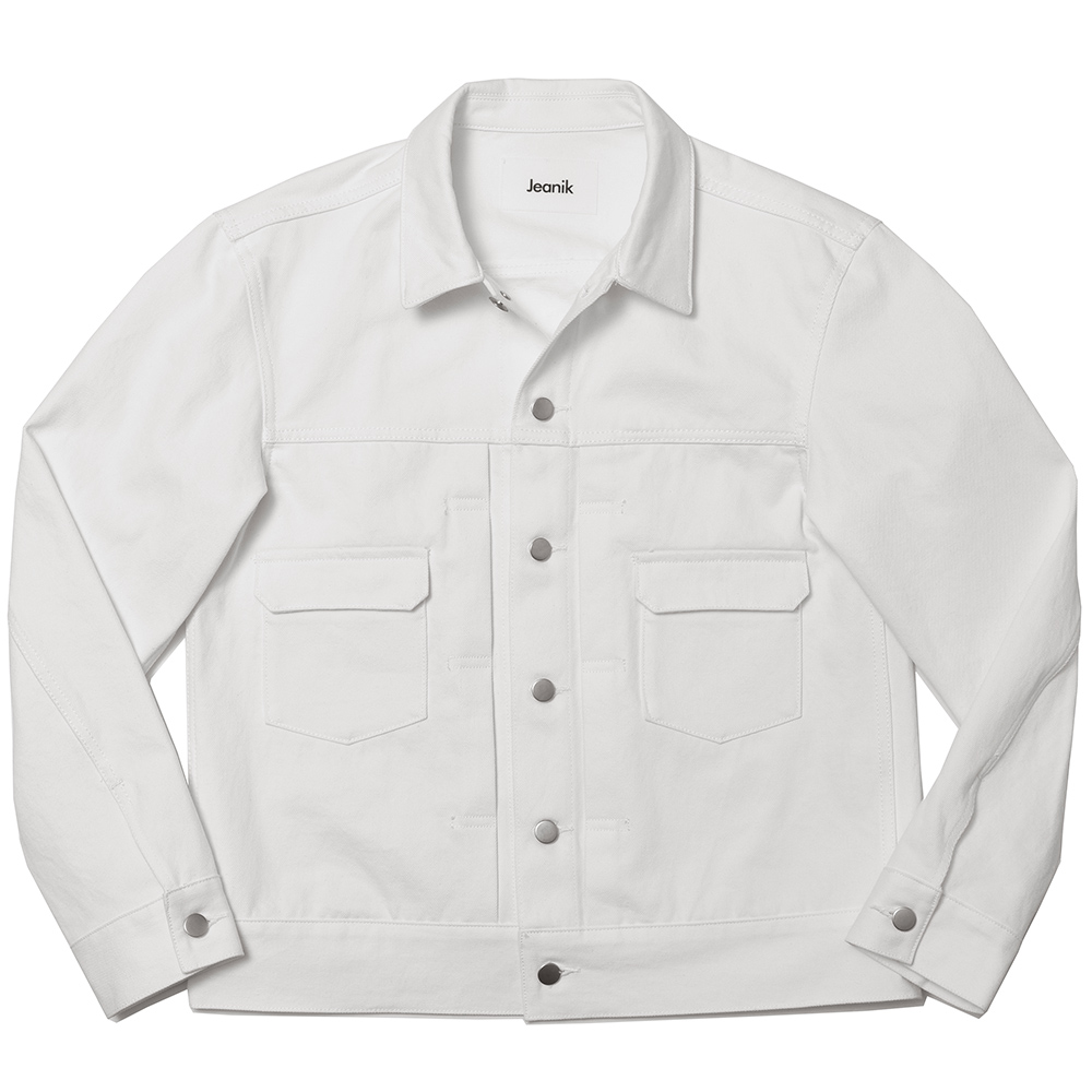 Jeanik(ジーニック)<br>コットン ウォッシュド 2ndタイプ Gジャン ホワイトデニムジャケット 34032003172