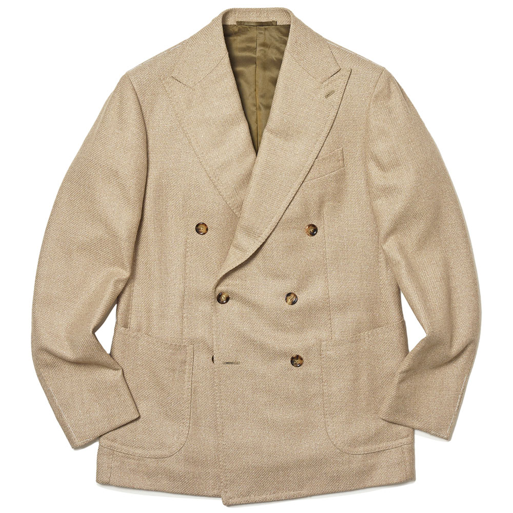 STILE LATINO(スティレ ラティーノ)<br>LEO キャメル コットン ジャガード ダブル6Bジャケット 37026008025