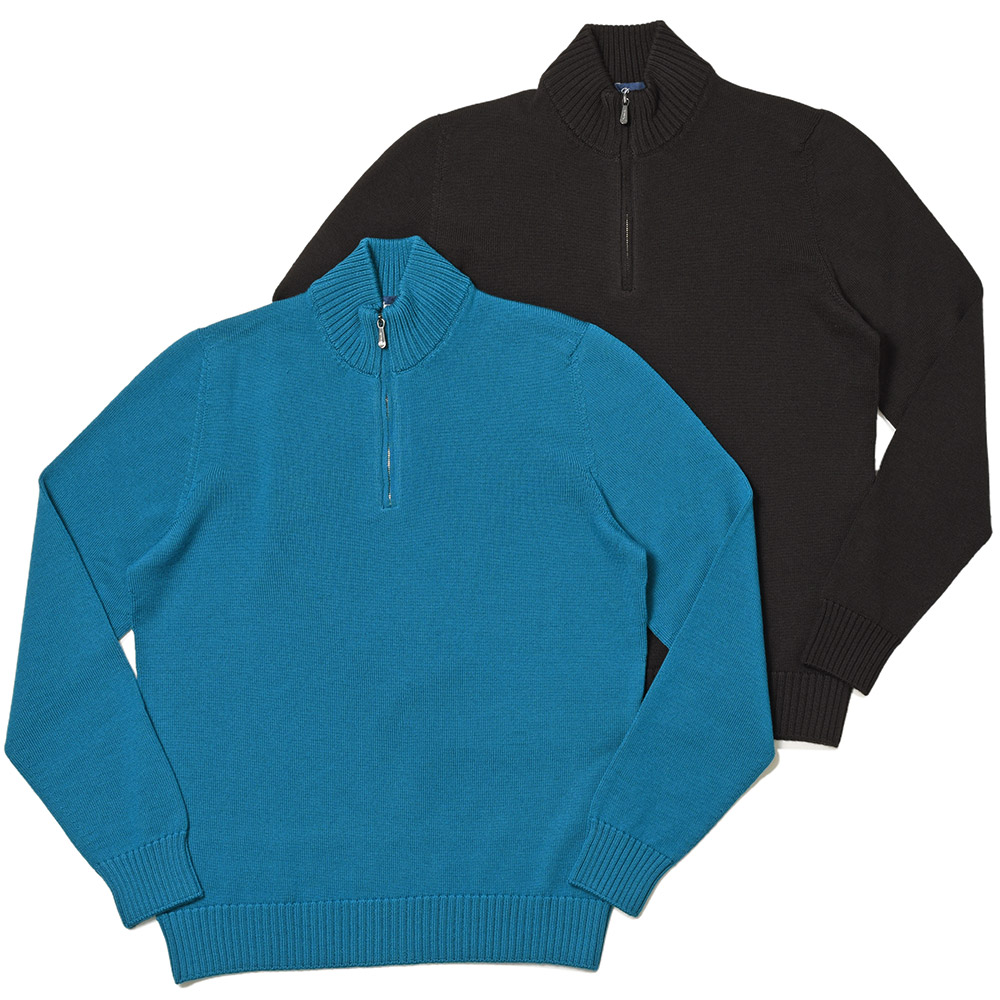 Drumohr(ドルモア)<br>メリノウール 8ゲージ ハーフジップ プルオーバーニット 36032012027