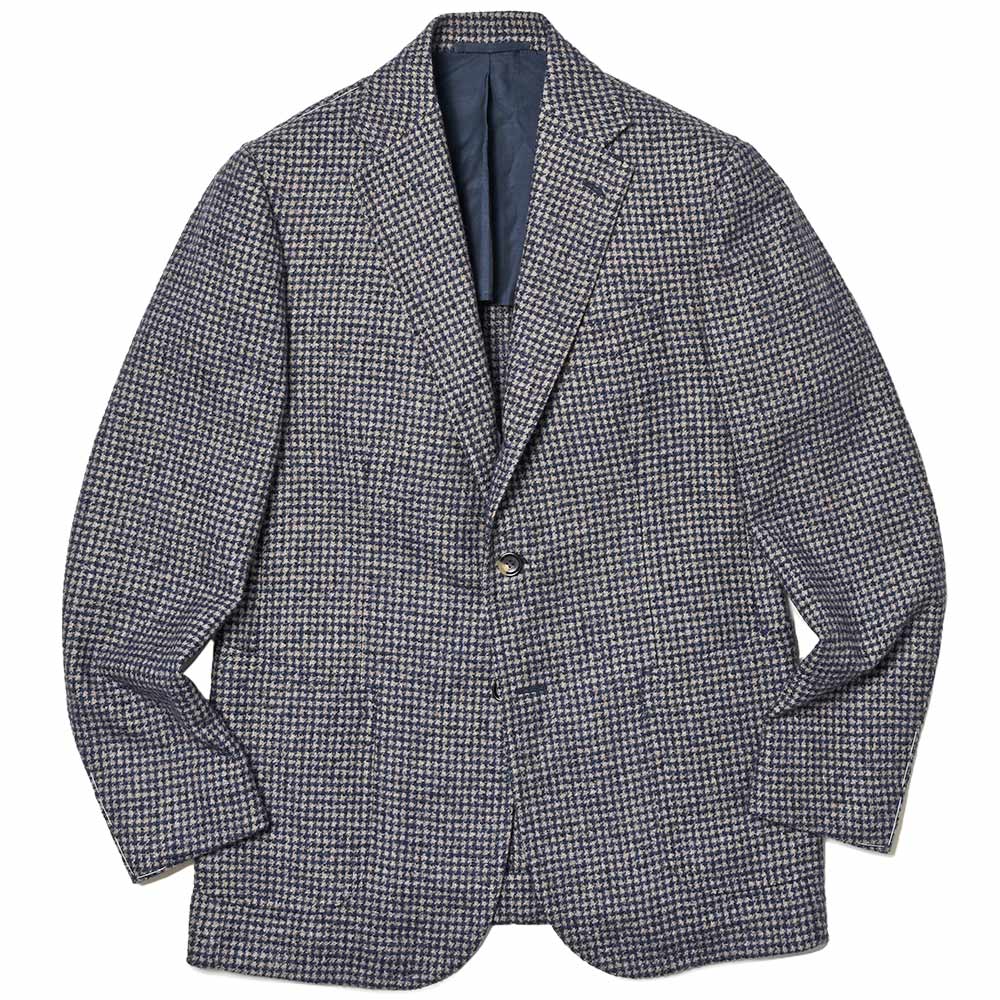 STILE LATINO(スティレ ラティーノ)<br>VINCENZO ウール ベビーアルパカ ポリアミド ハウンドトゥース シングル3Bジャケット 37036003025