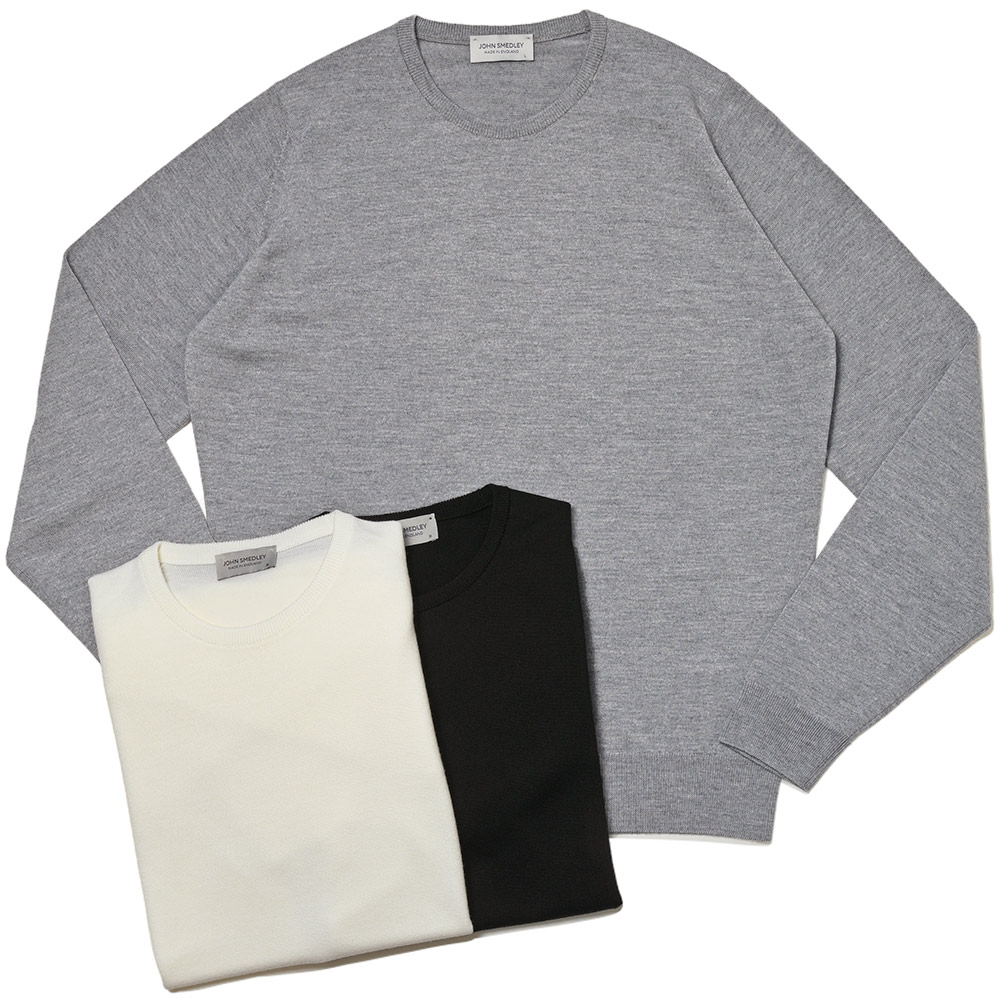 JOHN SMEDLEY(ジョンスメドレー)<br>FARHILL メリノウール 24ゲージ クルーネック ニット STANDERD FIT 36032005030