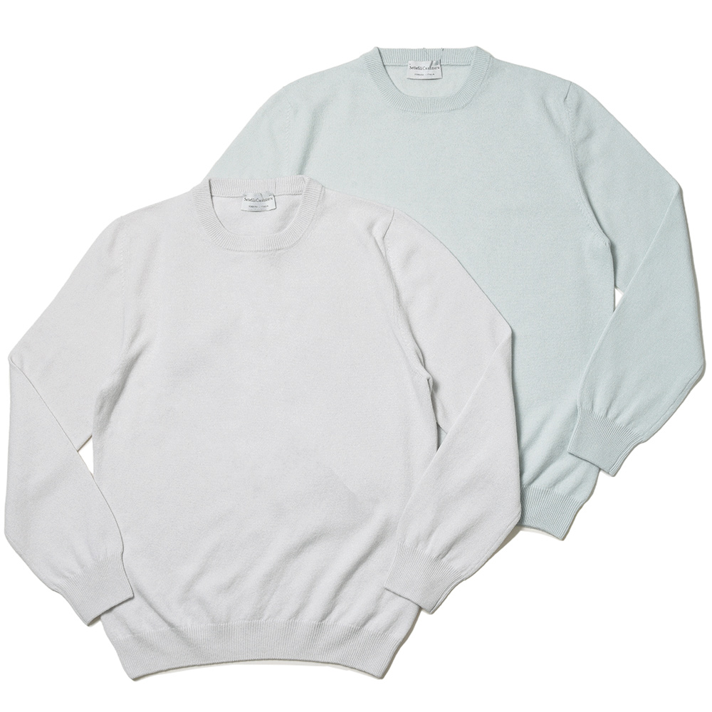 Settefili Cashmere(セッテフィーリ カシミア)<br>ring別注 ウール レーヨン カシミヤ ハイゲージ クルーネック ニット 36032001142