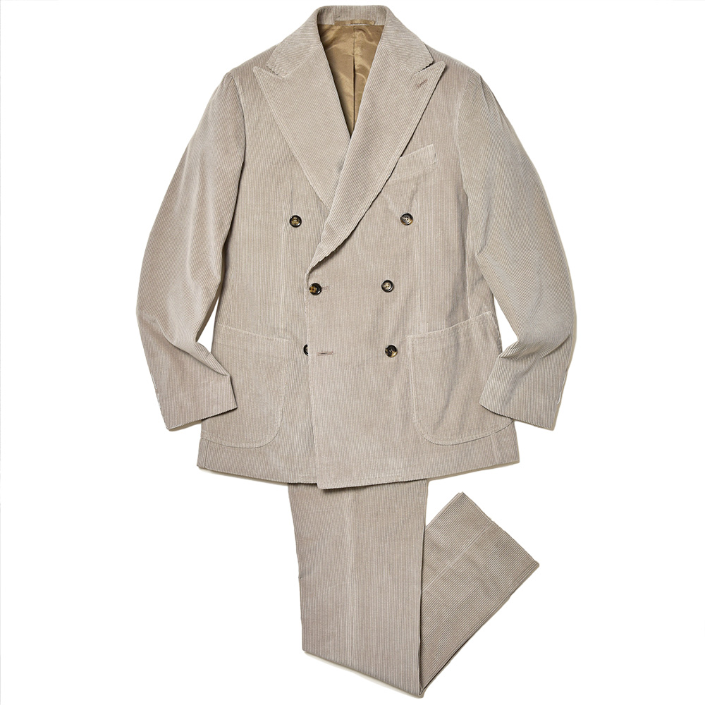 STILE LATINO(スティレ ラティーノ)<br>LEO コットン ヴァージンウール コーデュロイ 1プリーツ サイドアジャスター ダブル6Bスーツ 37136004025