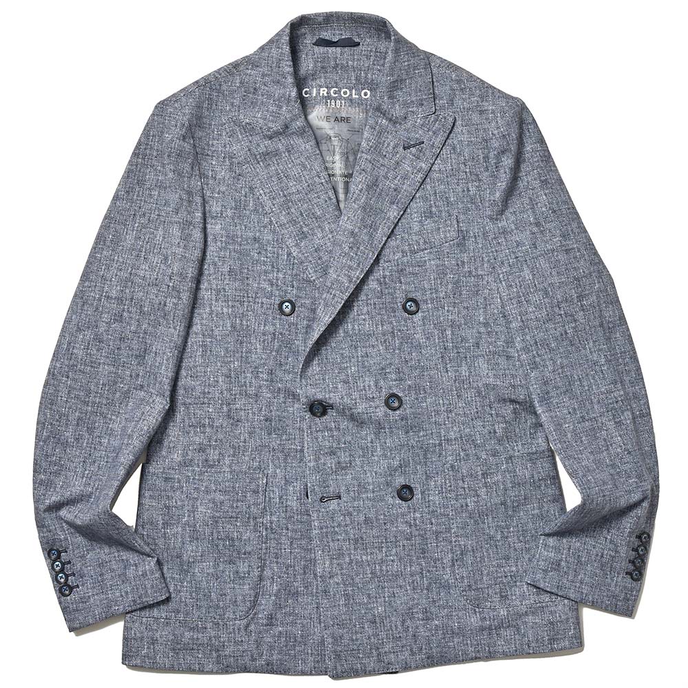 CIRCOLO 1901(チルコロ1901)<br>コットン ストレッチ ジャージー デニムプリント シングル2Bジャケット 37041002109