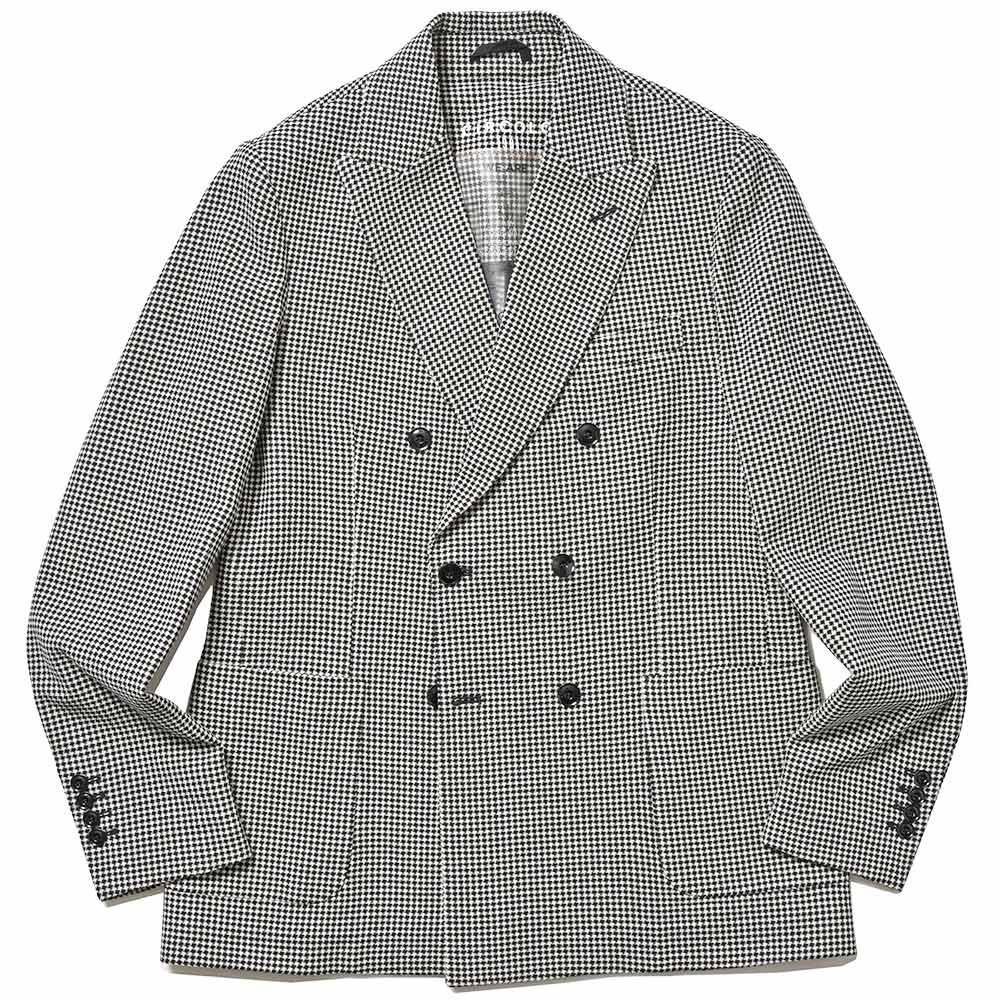 CIRCOLO 1901(チルコロ1901)<br>ヴァージンウール ストレッチ ジャージー ハウンドトゥース シングル2Bジャケット 37041000109