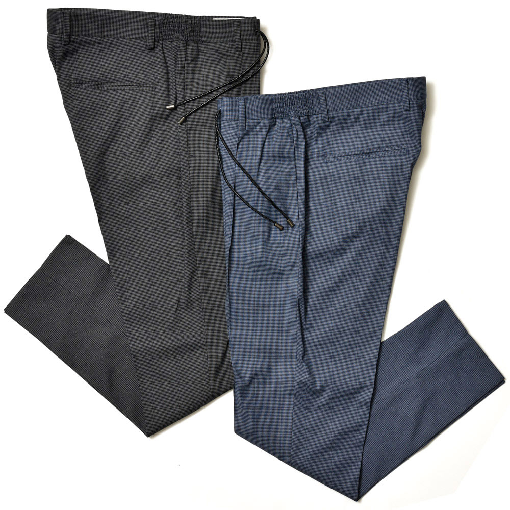 giab's ARCHIVIO(ジャブスアルキヴィオ)<br>ring別注MASACCIO ドライタッチハウンドトゥース ストレッチ 1プリーツ パンツ A3763 33041001117