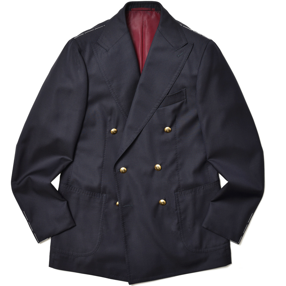 STILE LATINO(スティレ ラティーノ)<br>VINCENZO ヴァージンウール ホップサック ゴールドメタルボタン ダブル6Bジャケット 37032012025