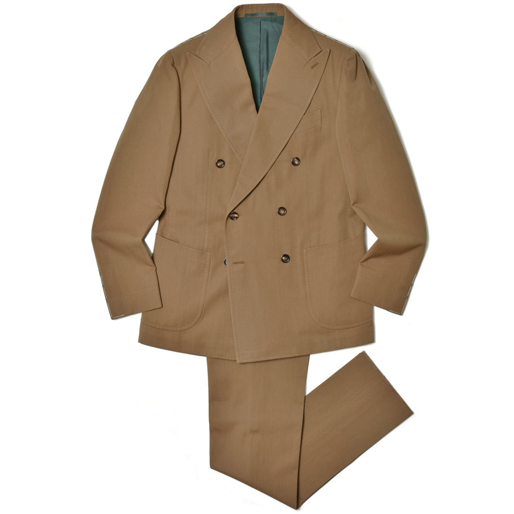 STILE LATINO(スティレ ラティーノ)<br>LEO ウール コットン ギャバジン サイドアジャスター 1プリーツ ダブル6Bスーツ 37131002025