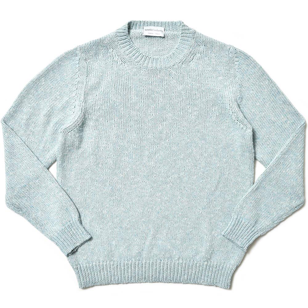 Settefili Cashmere(セッテフィーリ カシミア)<br>コットン リネン メランジ ミドルゲージ クルーネック ニット 36041000142