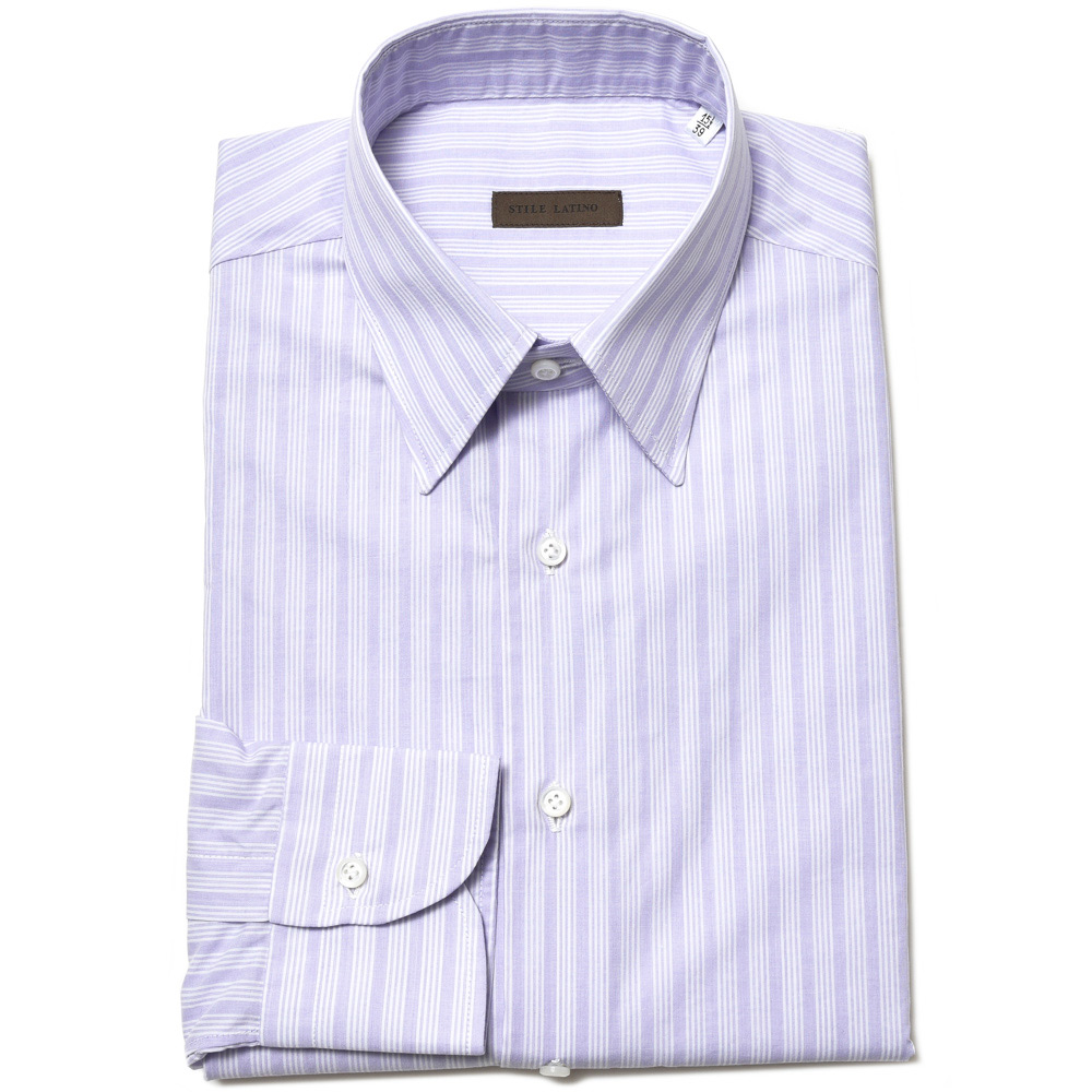 STILE LATINO(スティレ ラティーノ)<br>コットン ストライプ レギュラーカラー ドレスシャツ 31036001025