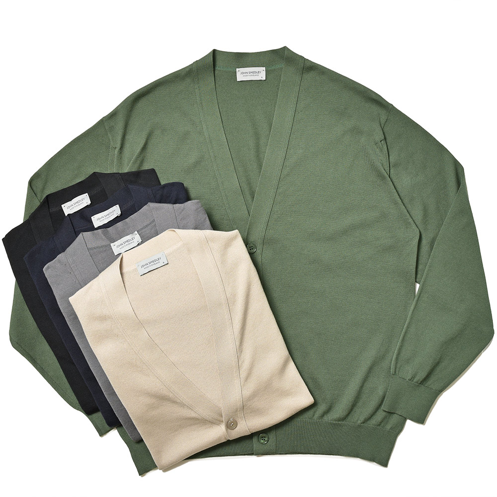 JOHN SMEDLEY(ジョンスメドレー)<br>S4578 シーアイランドコットン 24ゲージ Vネック ニットカーディガン 36041000030