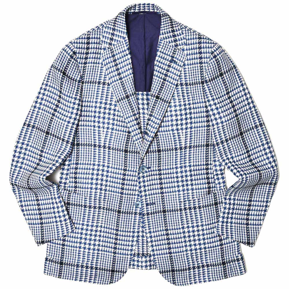 STILE LATINO(スティレ ラティーノ)<br>VINCENZO シルク リネン コットン グレンチェック シングル3Bジャケット 37045003025