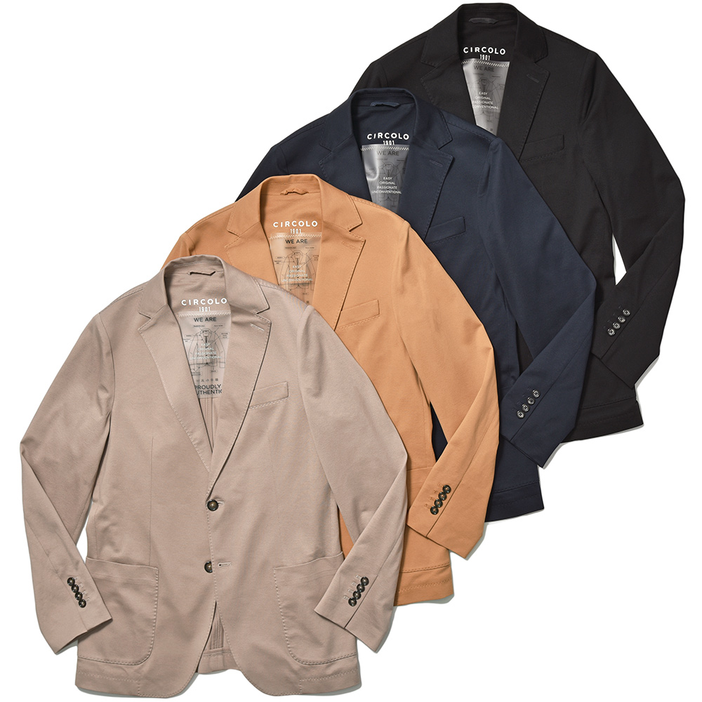 CIRCOLO 1901(チルコロ1901)<br>コットン ストレッチ プレミアムピケ 鹿の子ジャージー セットアップ対応 シングル2Bジャケット 37041003109
